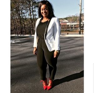 Black and white blazer